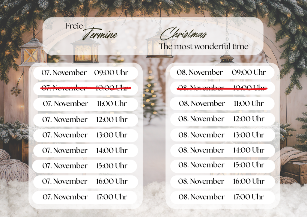 Freie Termine Weihnachten