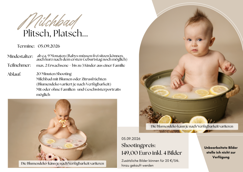 Shooting Aktion Milchbad