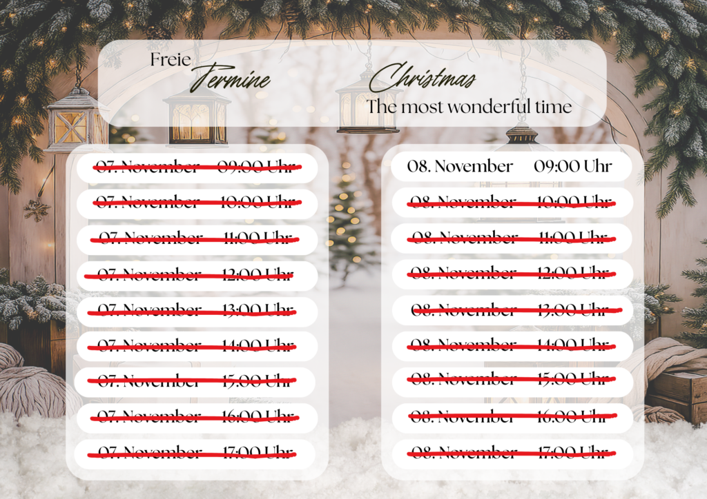 Freie Termine Weihnachten